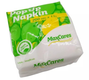 กระดาษเช็ดปาก Pop up MaxCares 200S