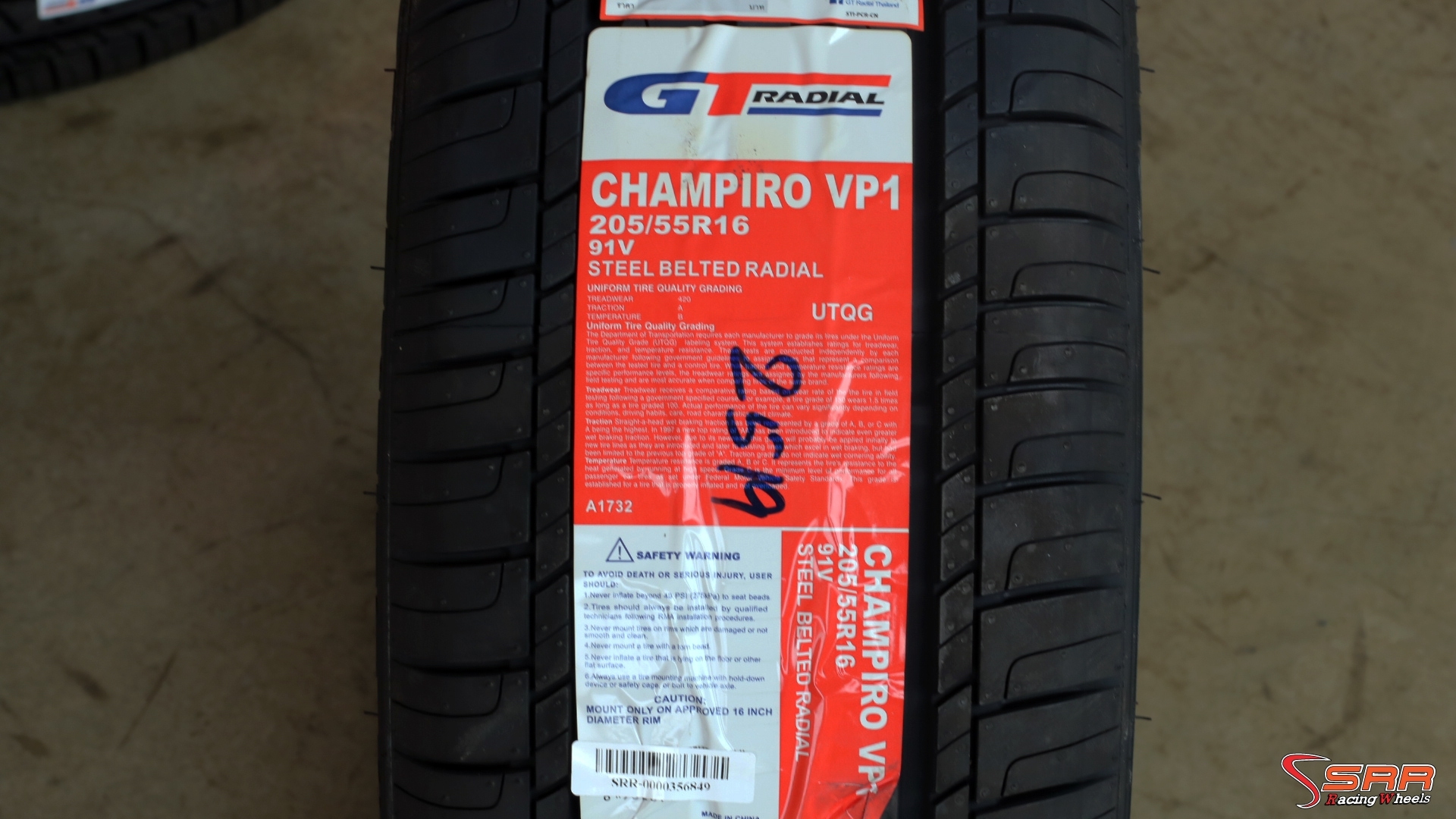 GT RADAIL VP1 205/55-16 ปี19 ราคาถูก