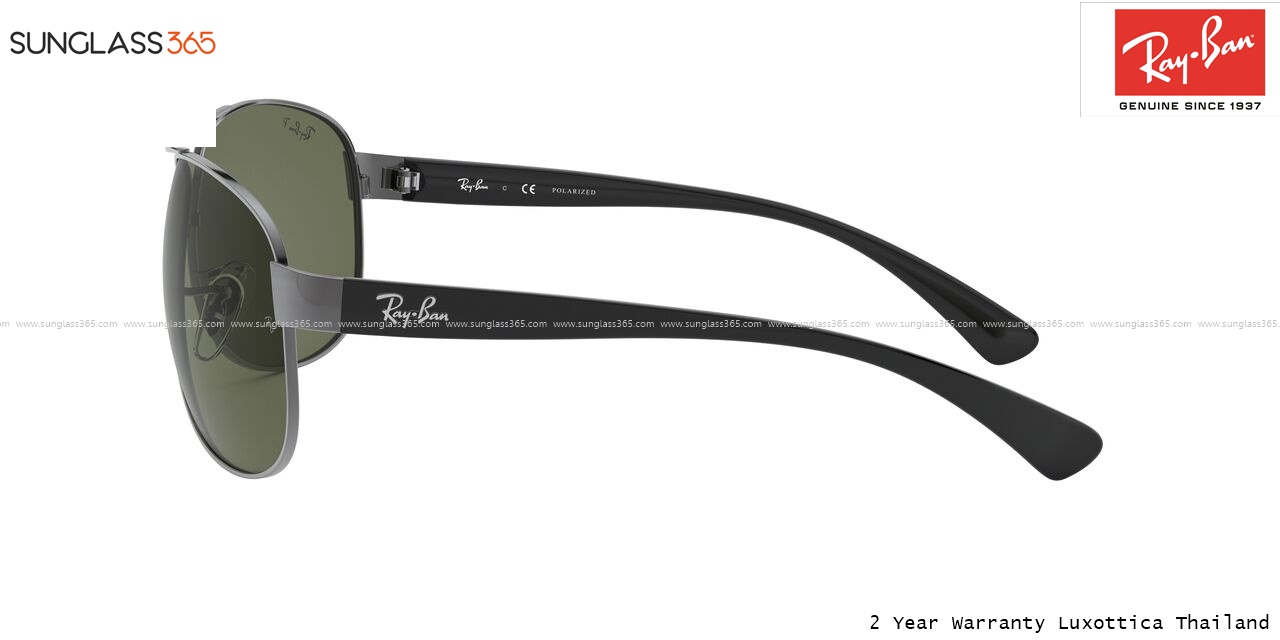 Ray Ban RB3386 004/9A gunmetal/Green polarized lens Aviator