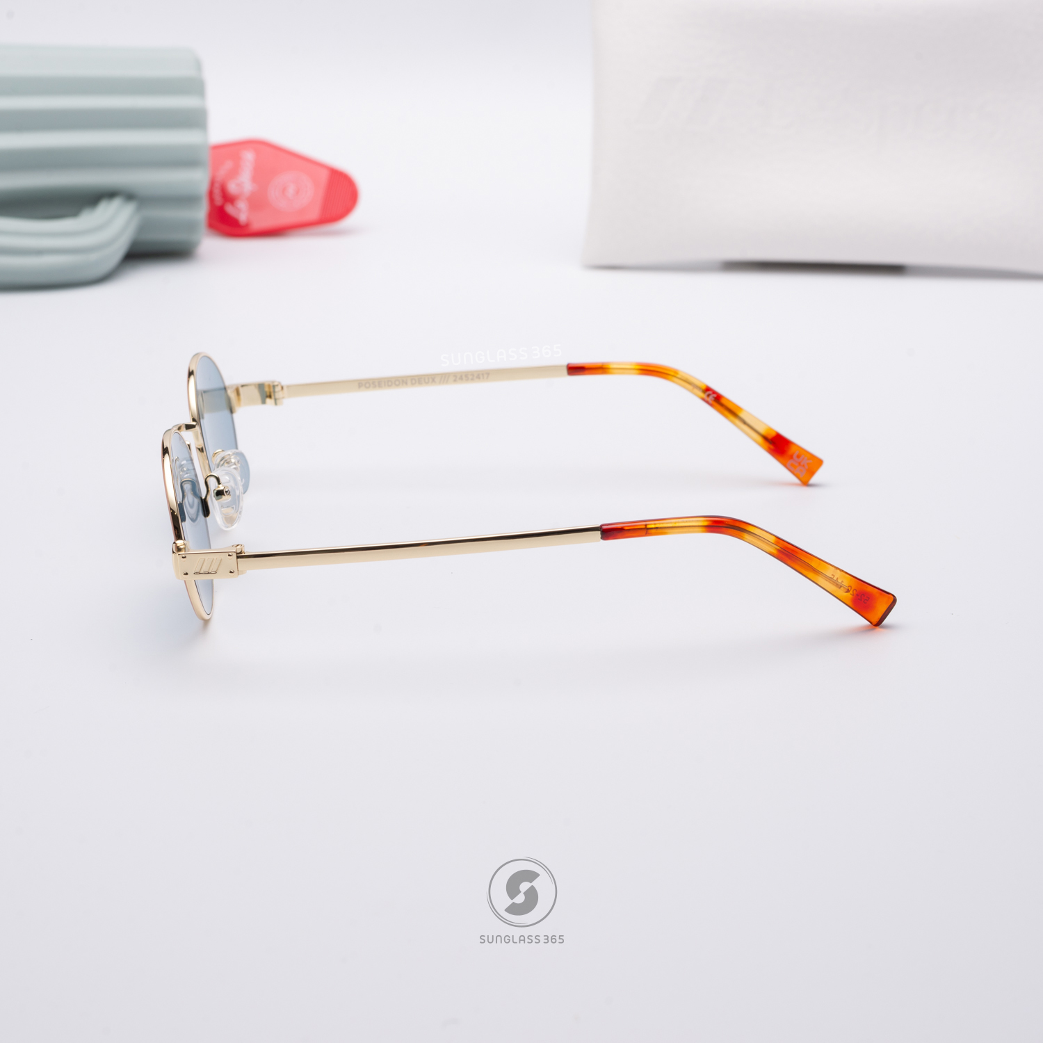 แว่นกันแดด Le Specs LSP2452417 POSEIDON DEUX Gold - Teal Tint