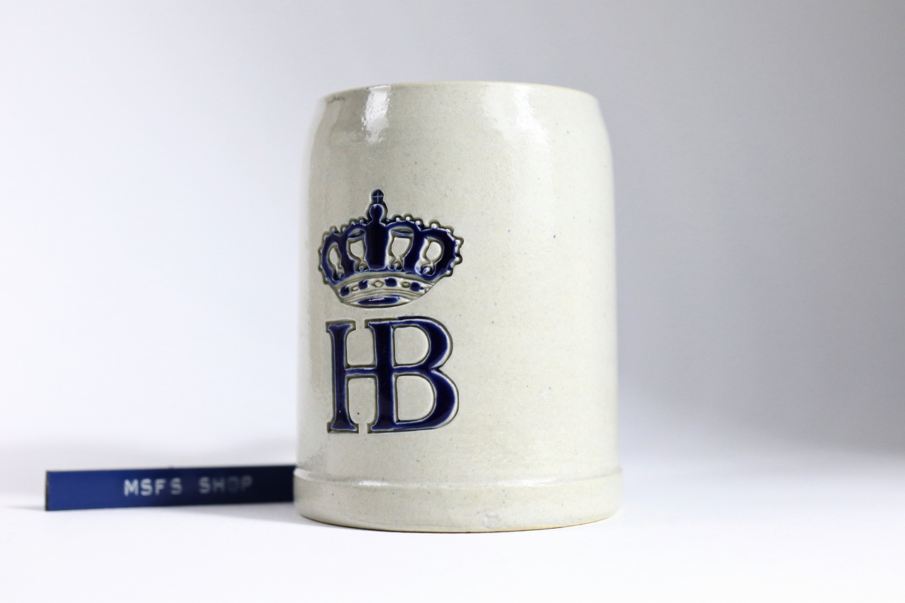 [Vintage] Vintage HB Hofbrauhaus Beer Stein Salt Glaze Stoneware .25L แก้วเบียร์เซรามิก