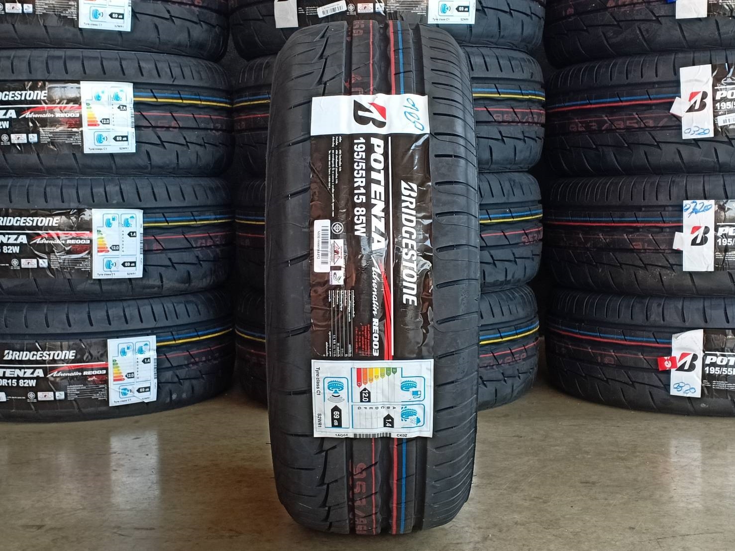 ยางใหม่ BRIDGESTONE 195/55R15 POTENZA RE003 85W MADE IN THAILAND