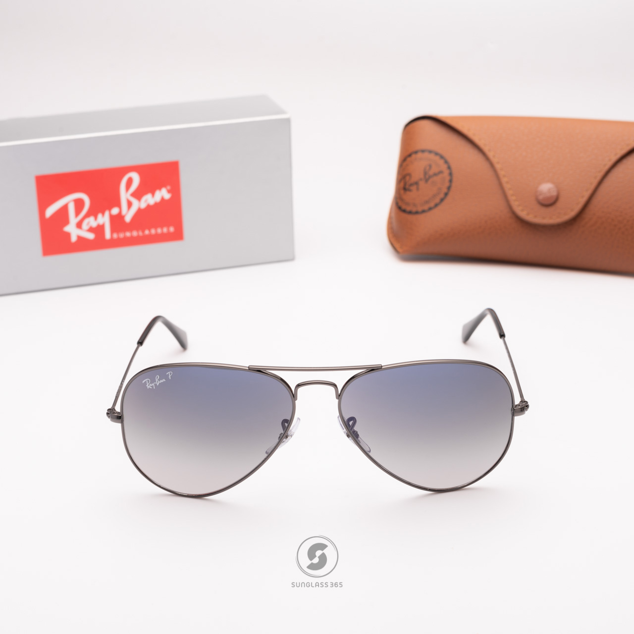 Ray Ban Aviator RB3025 004/78 Blue Gradient Polarized Gunmetal
