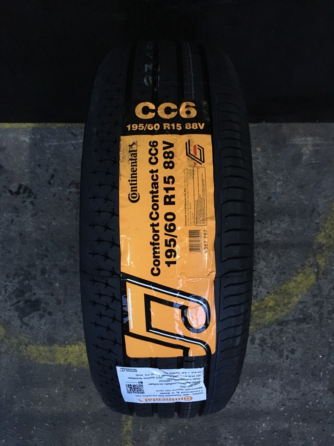 CONTINENTAL CONTACT CC6 195/60-15 ปี18 เส้น 1950 ปกติ 3000