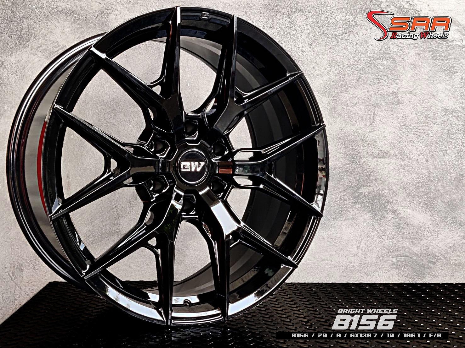 BRIGHT WHEEL : B156 20X9 6X139.7 +10 F/B (ดำเงา)