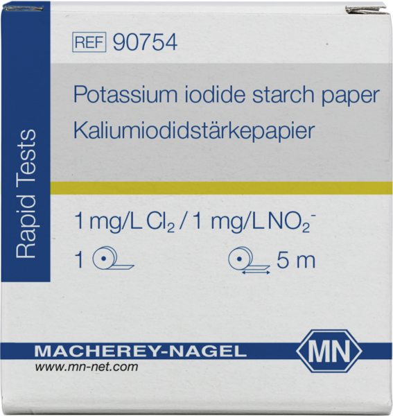Potassium iodide starch paper from MN 90754 กระดาษทดสอบไนไตรต์และคลอรีนอิสระ
