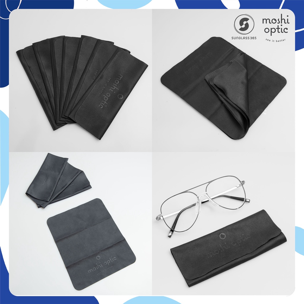 ผ้าเช็ดแว่นตาอย่างดี MOSHI OPTIC แท้ ผ้า MICRO FIBER NANO เนื้อละเอียด นุ่ม เช็ดแว่น เลนส์กล้อง คอมพิวเตอร์ มือถือ