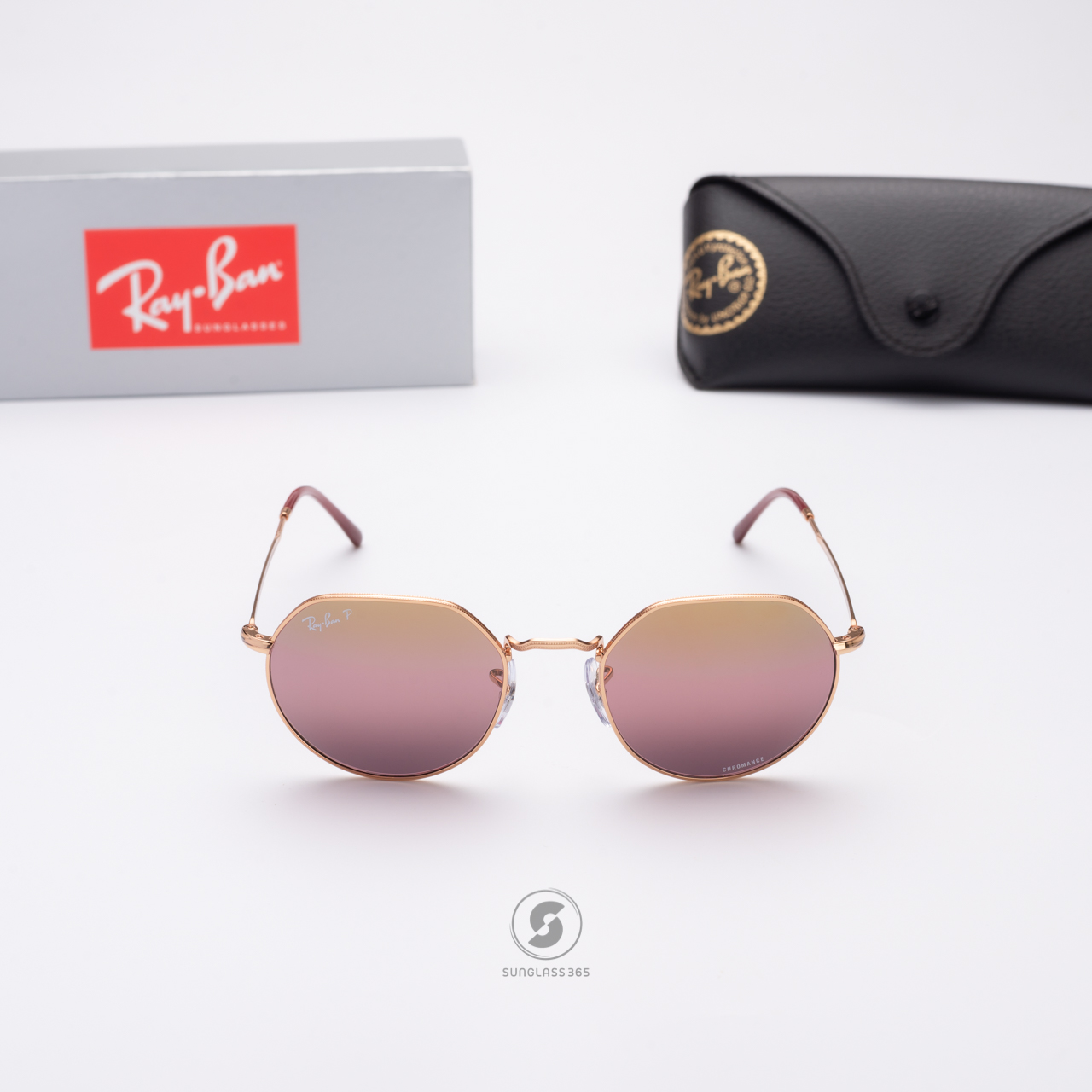 RayBan Jack RB3565 9202G9 Rose Gold Polarized Chromance