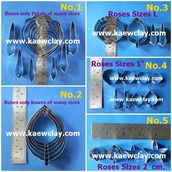 พิมพ์อลูมิเนียมตัดดอก+ใบกุหลาบ (Aluminum mold cutter roses + leaves )