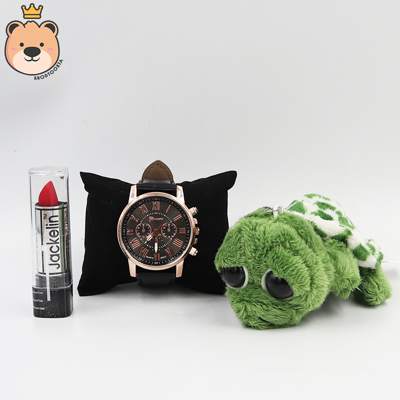 เซ็ตเซอรไพรส์แฟนสาว พวงกุญแจเต่า 5 นิ้ว+นาฬิกาข้อมือ+ลิปสติก (ได้3อย่าง) กล่องของขวัญเปิดฝา พร้อมเม็ดโฟมคละสีเต็มกล่อง