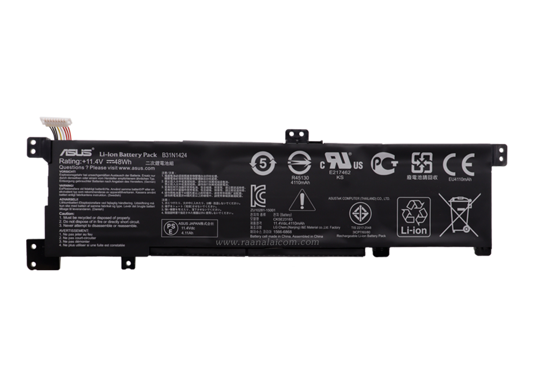 Battery Asus K401UB-FR008D Original B31N1424 ลด ราคา พิเศษ แบตเตอรี่ โน๊ตบุ๊ค Asus K401UB-FR008D 48Whr ตรงรุ่น ใช้งานได้ดี