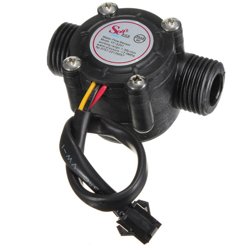 Water Flow Sensor 1/2'' Flowmeter Hall Flow Sensor Water Control 1-30L/min
