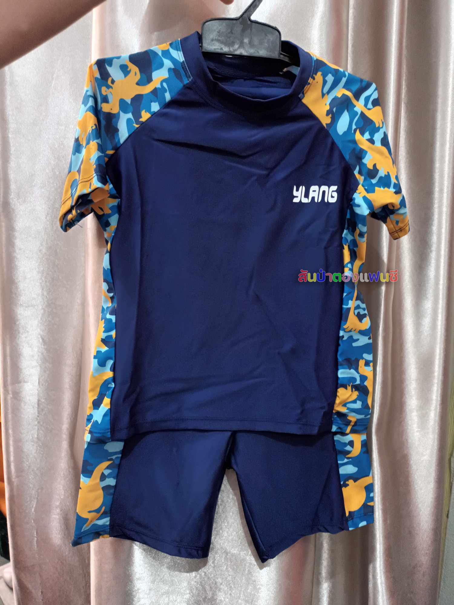 YLANG ชุดว่ายน้ำเด็กผู้ชาย ชุดว่ายน้ำเด็กแบบแยกชิ้นเสื้อกางเกง