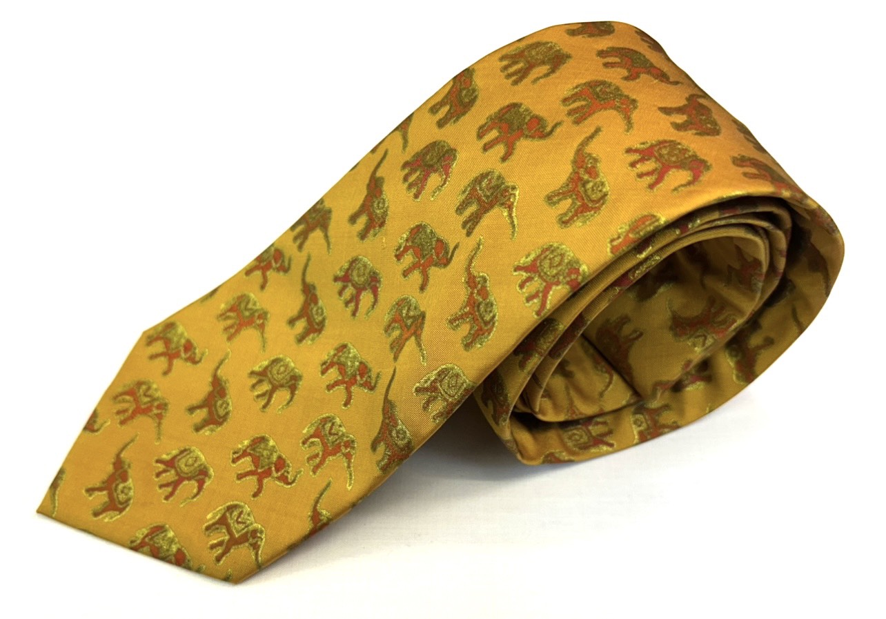 เนคไท ลายช้าง ไหมแท้ทอมือ ลายเอกลักษณ์ไทย พร้อมกล่อง