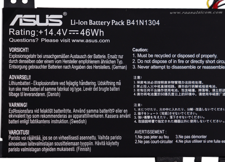 Battery ASUS K451L V451L V451LA S451LA Original B41N1304 ลด ราคา พิเศษ แบตเตอรี่โน๊ตบุ๊ค ASUS K451L V451L V451LA S451LA