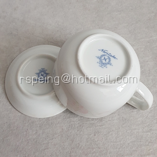 แก้วชากาแฟ และจานรองแก้ว Noritake ลายกล้วยไม้ การบินไทย (ขายคู่)
