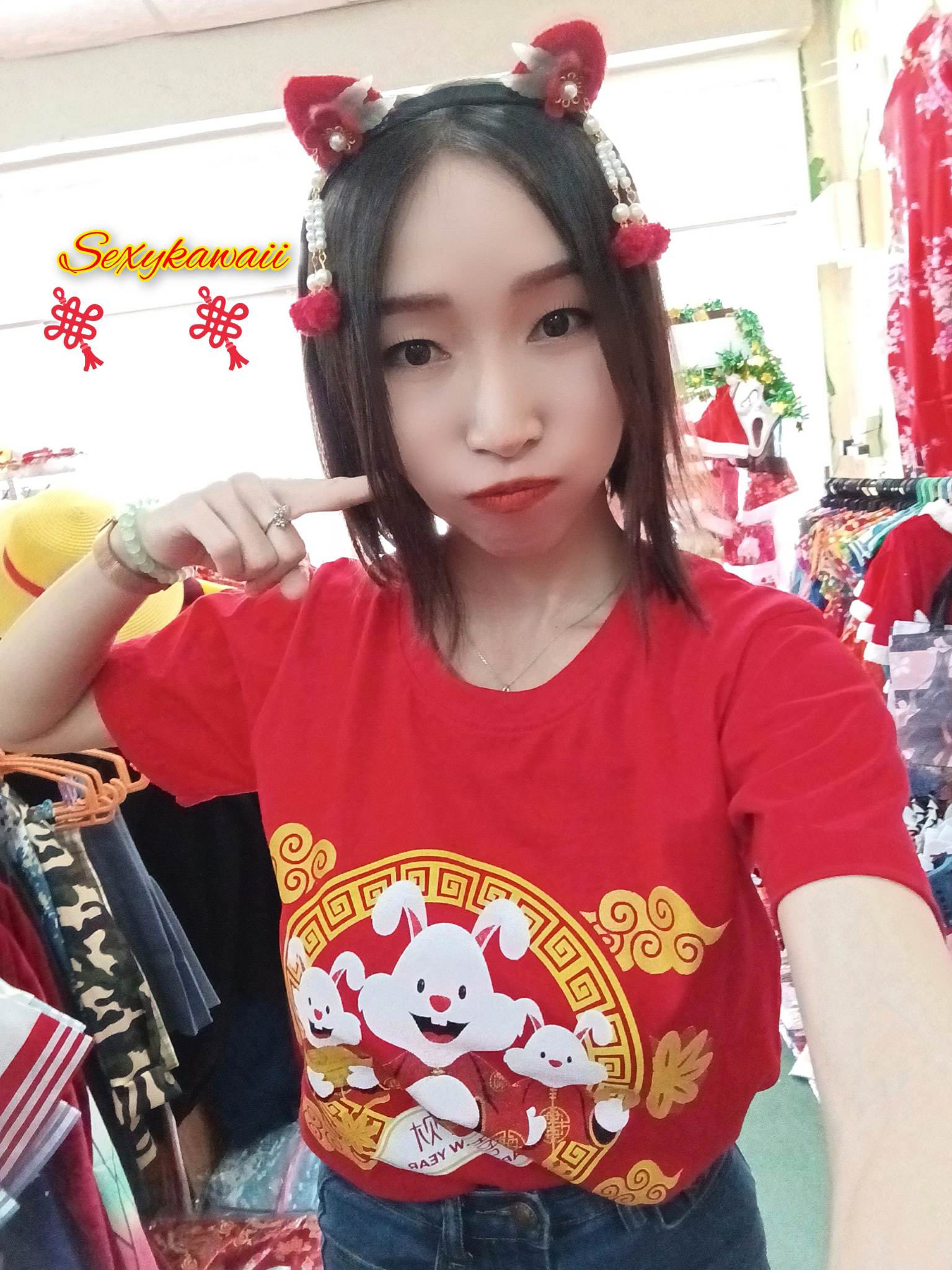 ที่คาดผมอาหมวย คาดผมตรุษจีน