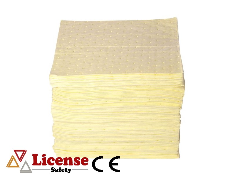 วัสดุดูดซับสารเคมีรุนแรง แบบแผ่น สีเหลือง Chemical Absorbent Pads