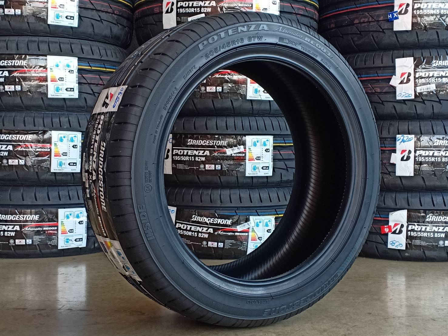 BRIDGESTONE RE003 205/45R16 MADE IN THAILAND