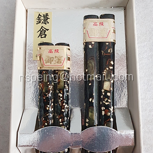 ชุดตะเกียบไม้ญุี่ปุ่น 2 คู่ ลายเปลือกหอยมุก พร้อมกล่อง