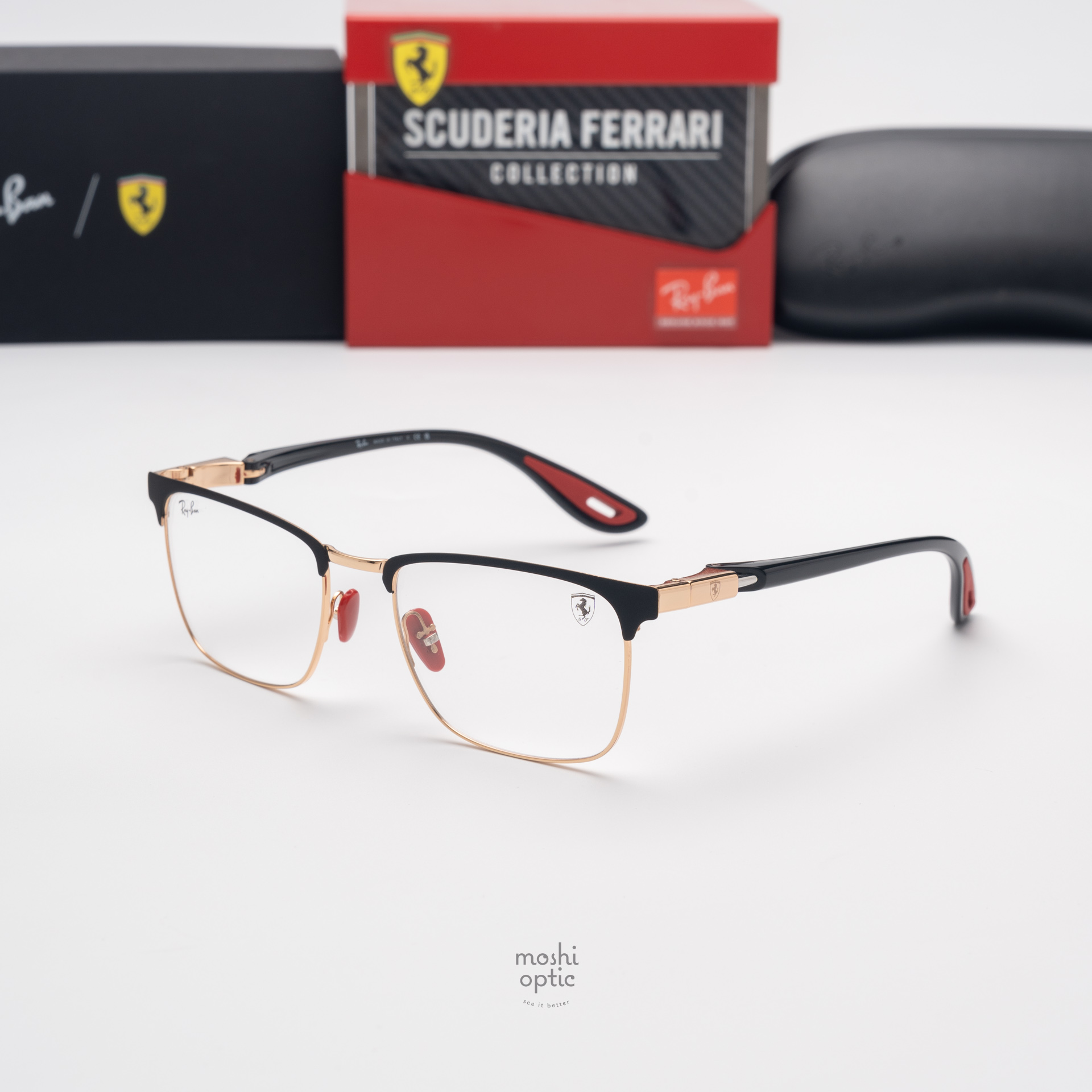 Ray-Ban Ferrari Collection RX6621M F132 Black on Rose Gold