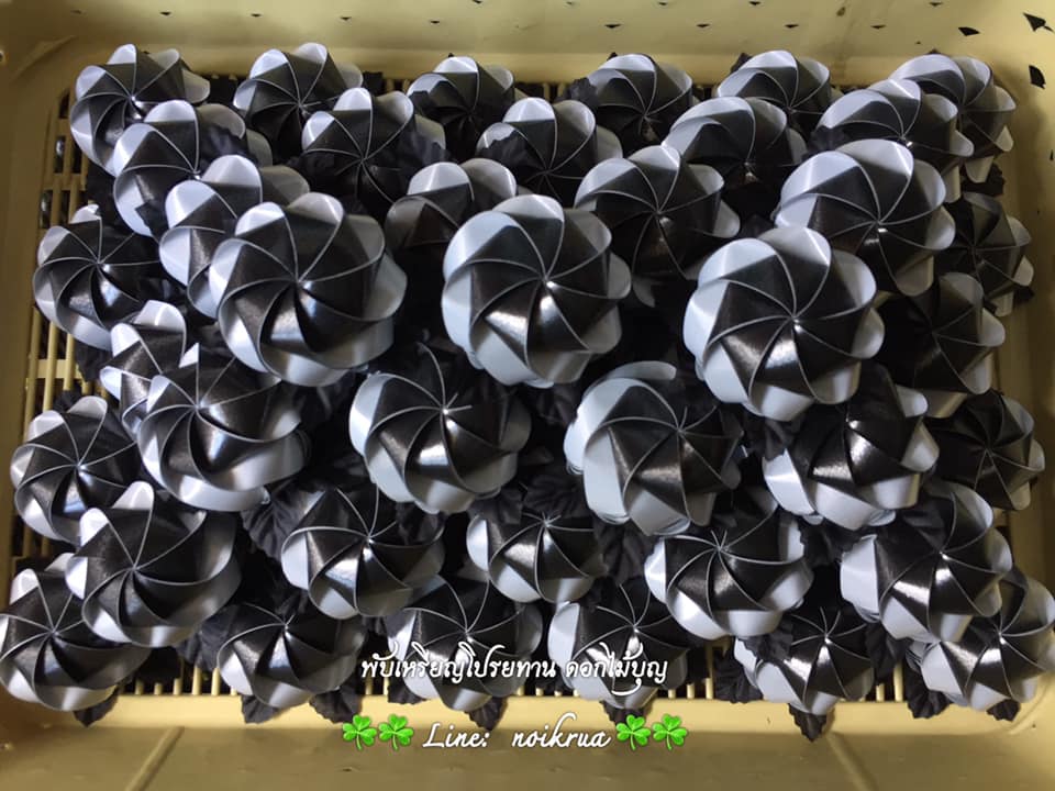 ดอกมะลิขาวดำทูโทน เหรียญโปรยทาน