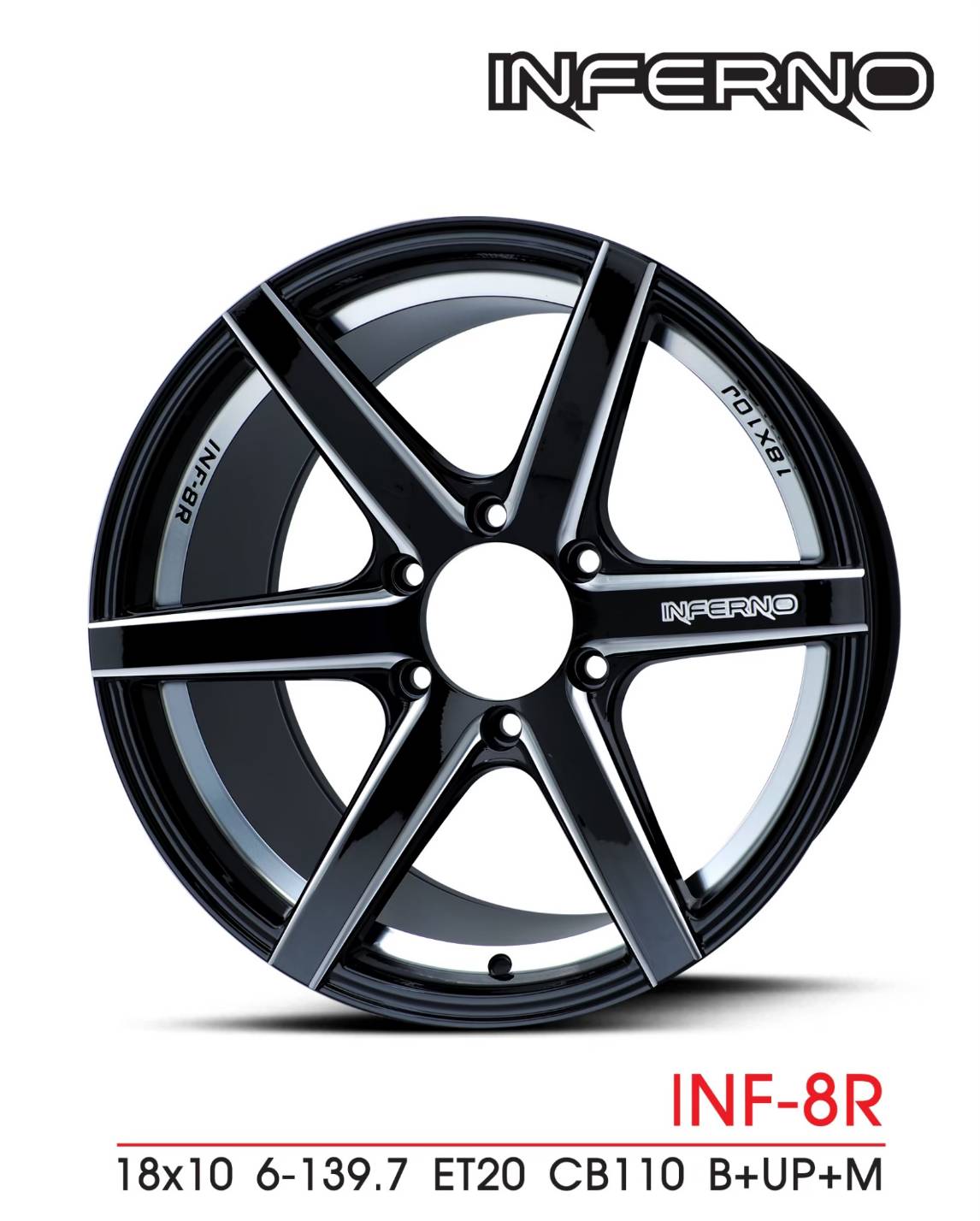 สินค้าใหม่ ล้อแท้ INFERNO ขอบ18 พร้อมยาง FALKEN ZE912 ชุดละ 22500 ปกติ 38000 ทุกลาย