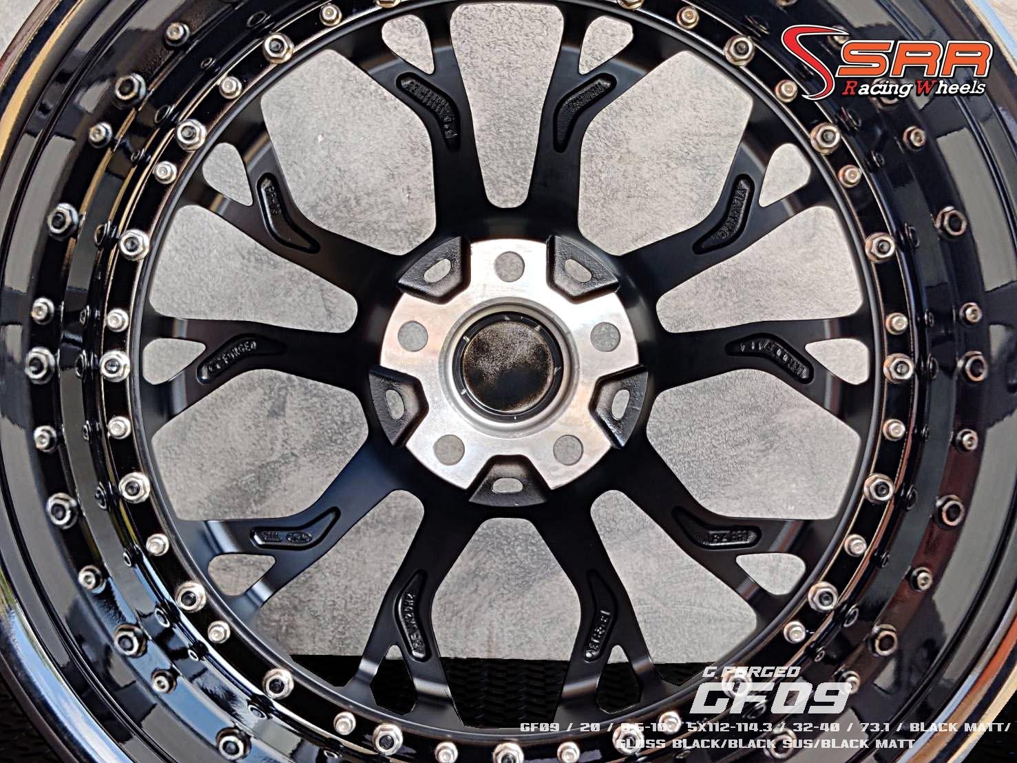 G-FORGED : GF09 20X8.5-10 5X112-114.3 32/40 ดำด้านขอบดำ