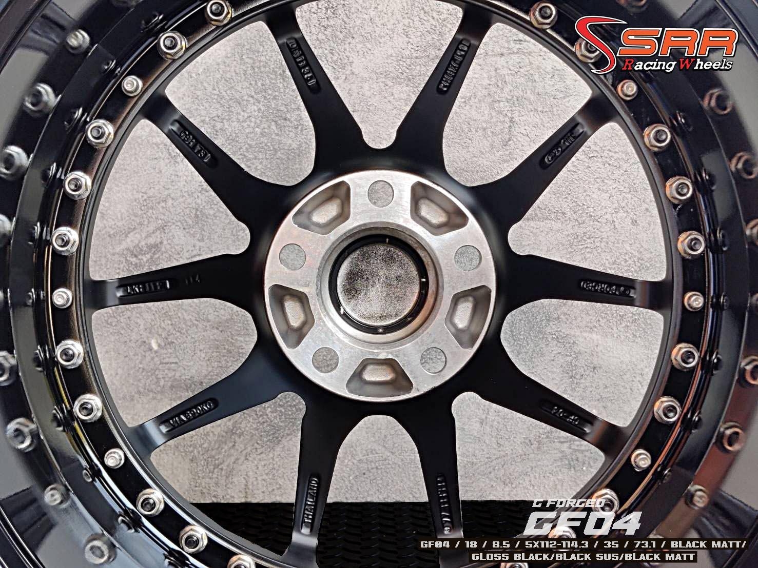 G-FORGED : GF04 18x8.5 5H112-114.3 35 ดำด้านขอบดำ