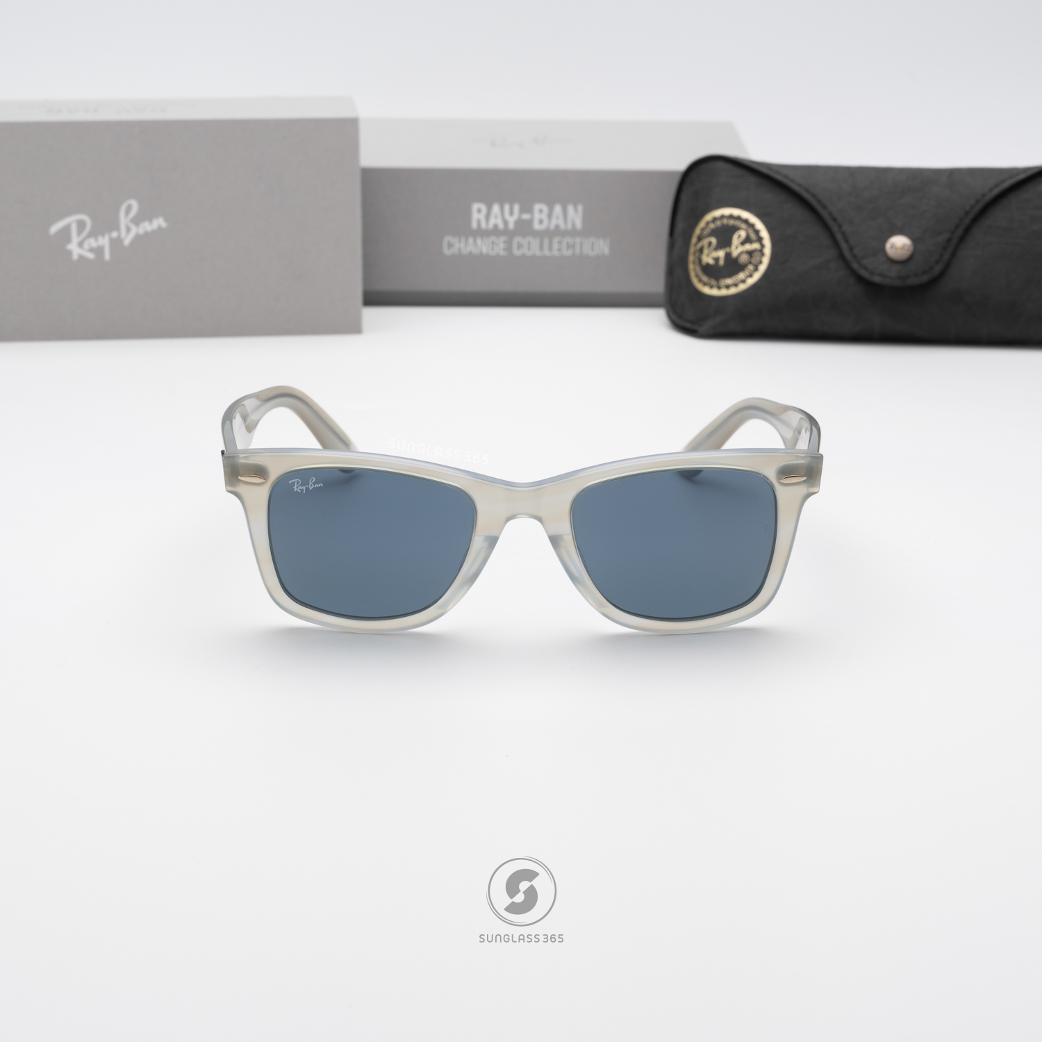 Ray Ban Wayfarer Change Collection RB2140F 1407R5 Photo Striped Light Blue