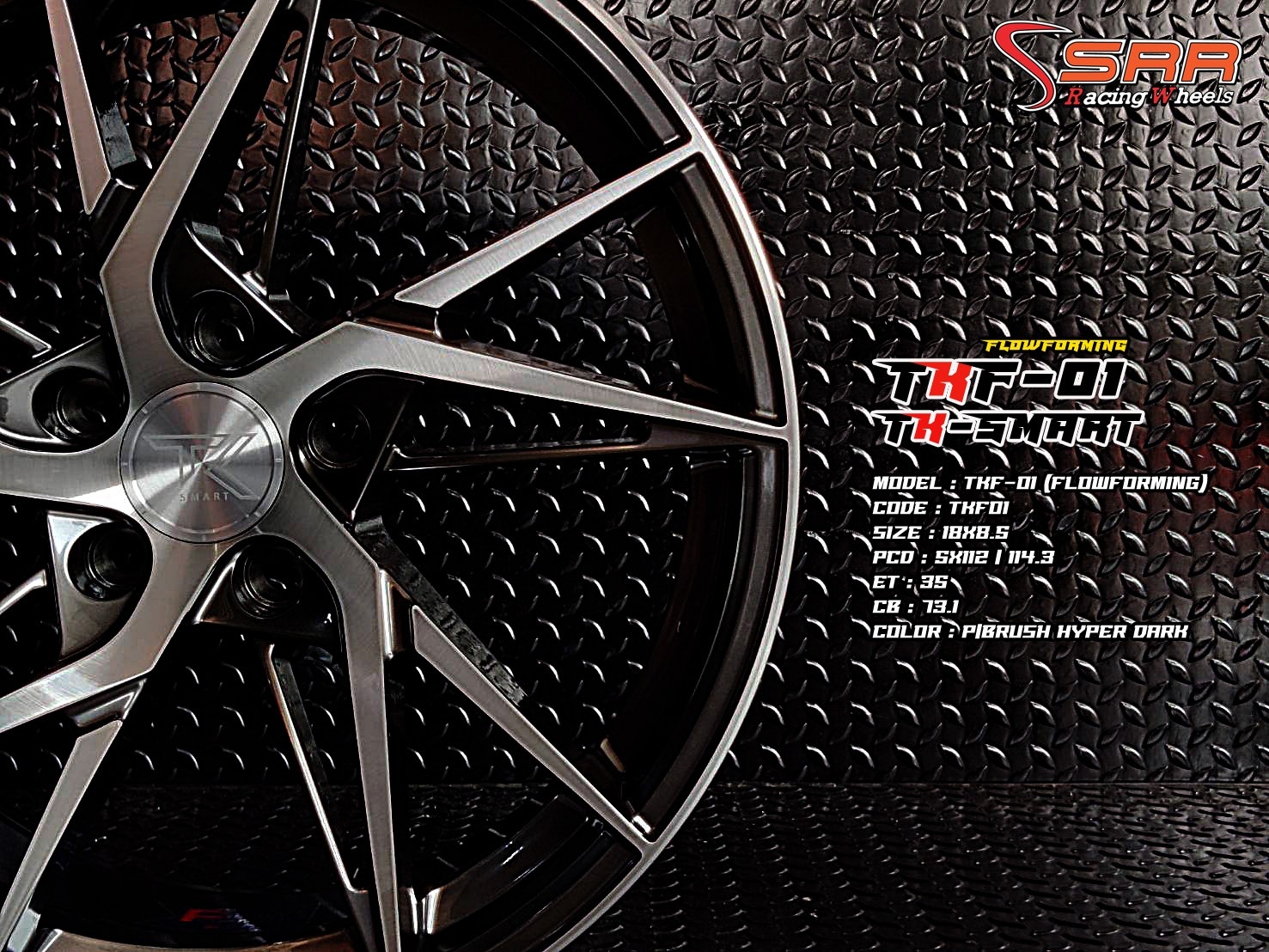 TKF01 18X8.5 5X112-114.3 35 P-BRUSH HYPER DARK
