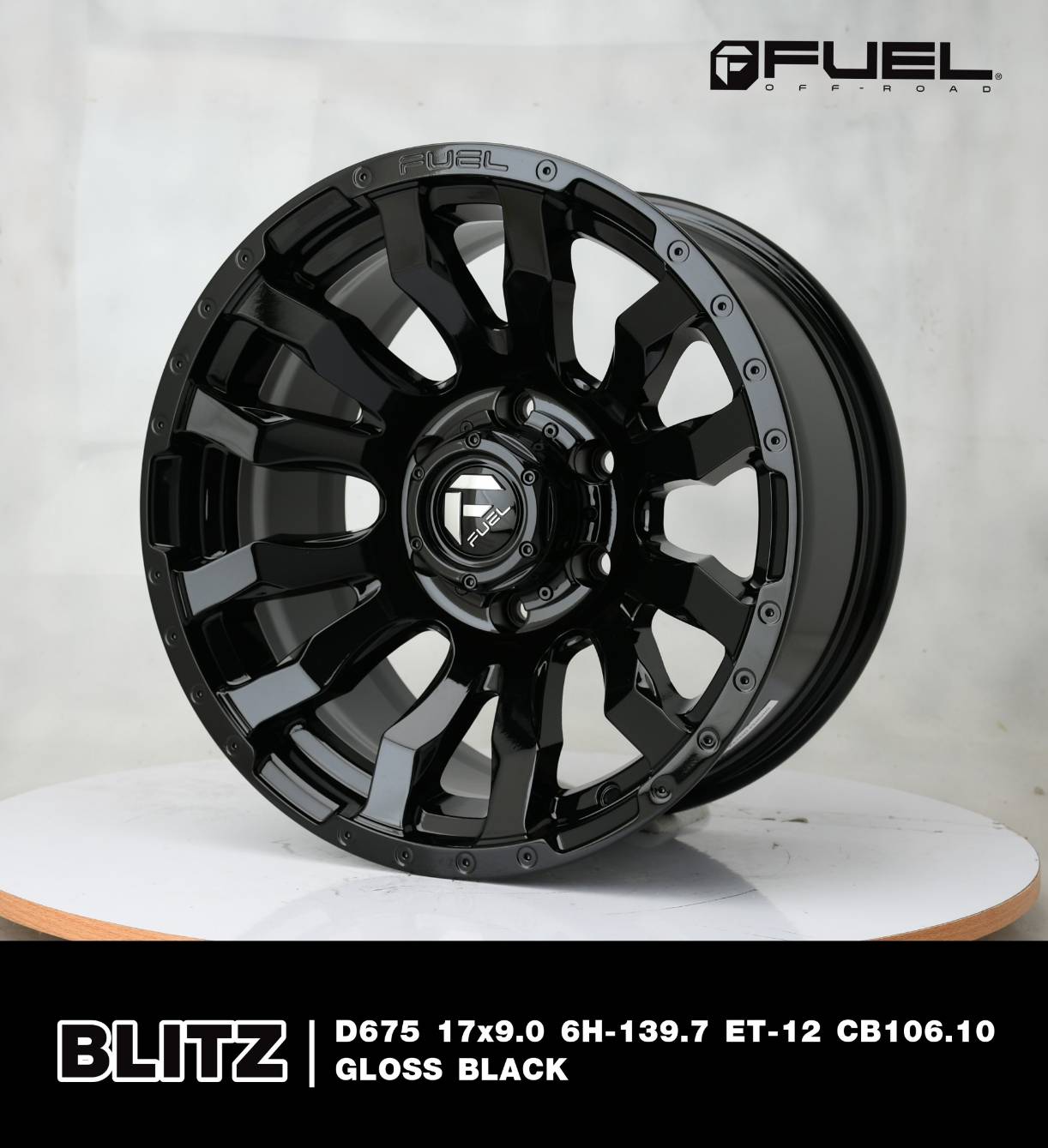FUEL BLITZ ล้อแท้ ราคาพิเศษ 17x9 offset-12 PCD 6x139.7