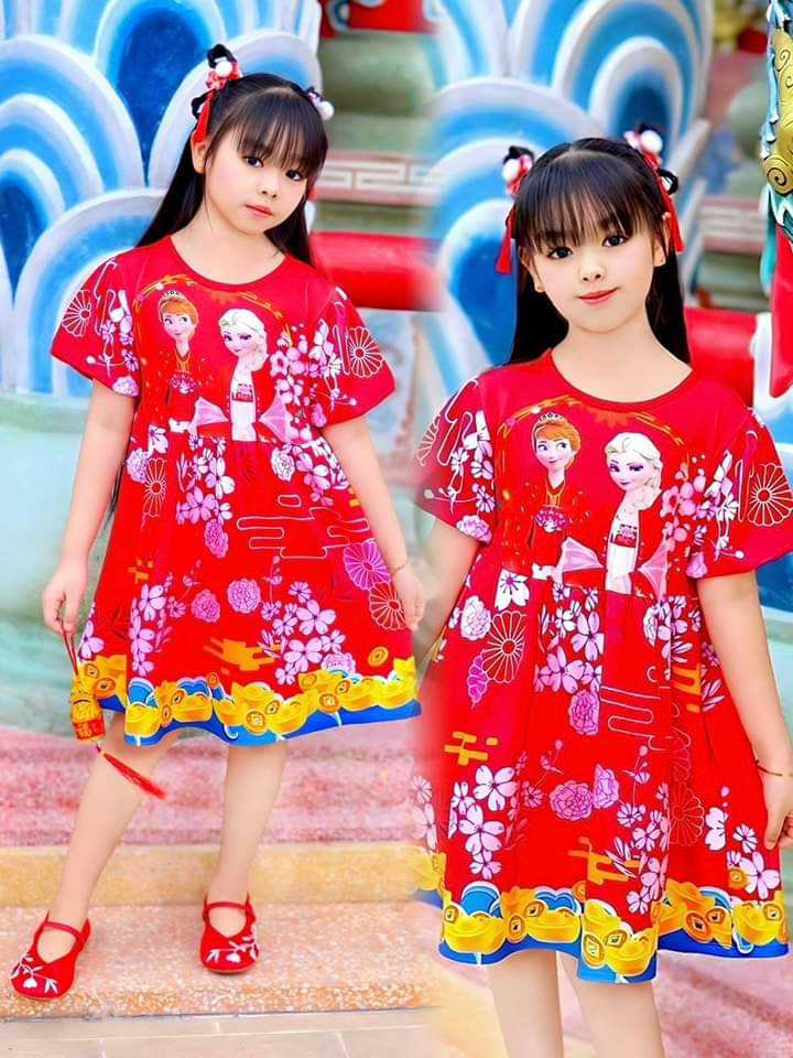 ชุดเดรสลายตรุษจีนสำหรับเด็กผู้หญิง