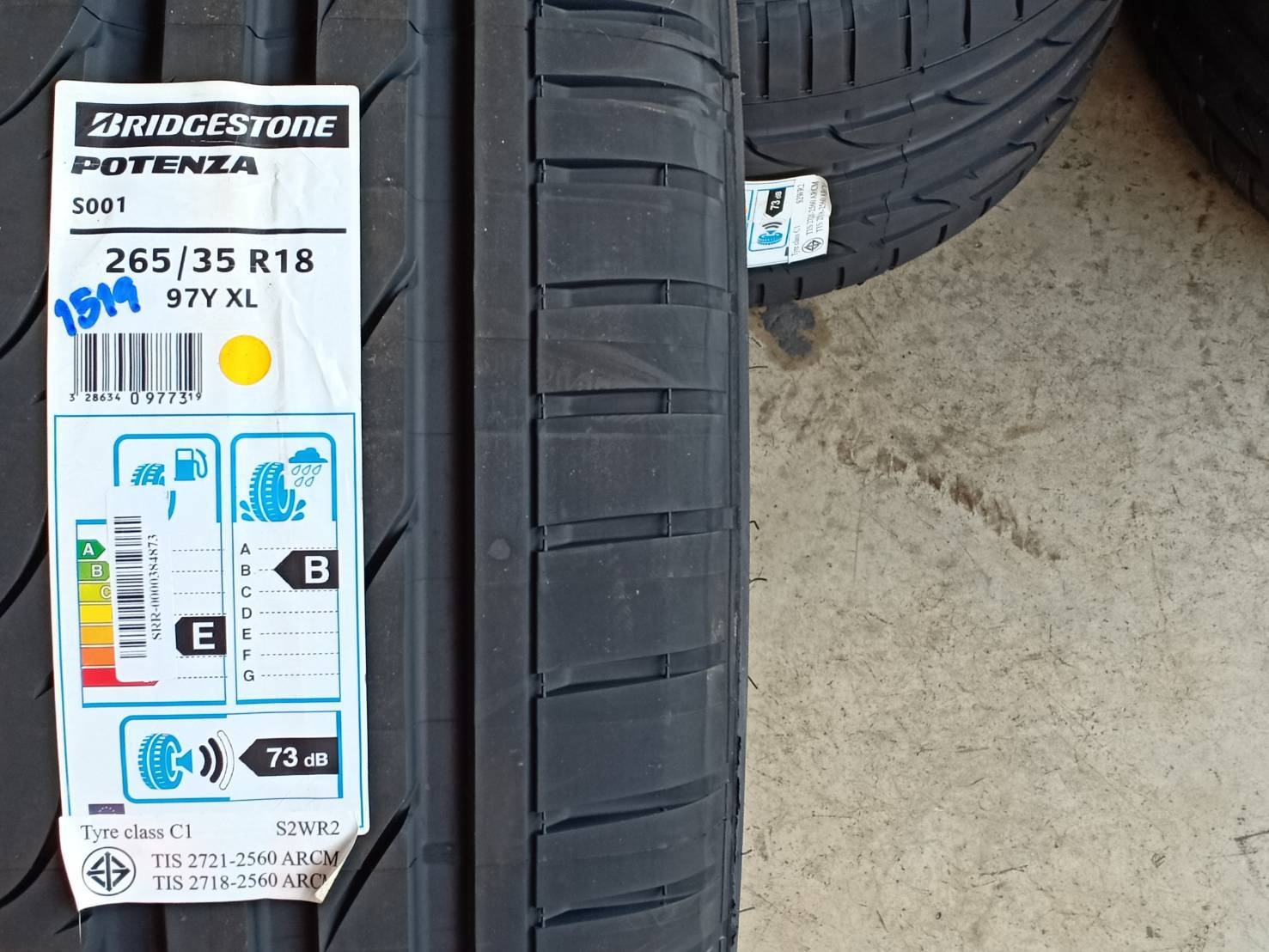 ยางใหม่ BRIDGESTONE POTENZA S001 265/35-18 ราคาพิเศษ