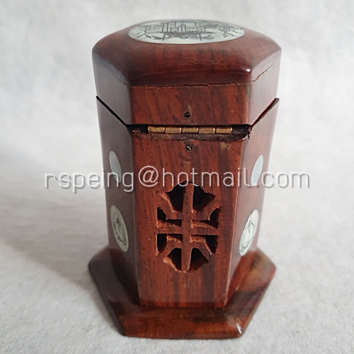 กล่องใส่ไม้จิ้มฟัน ไม้ชิงชันฝังเปลือกหอยมุก งานทำมือเวียดนาม