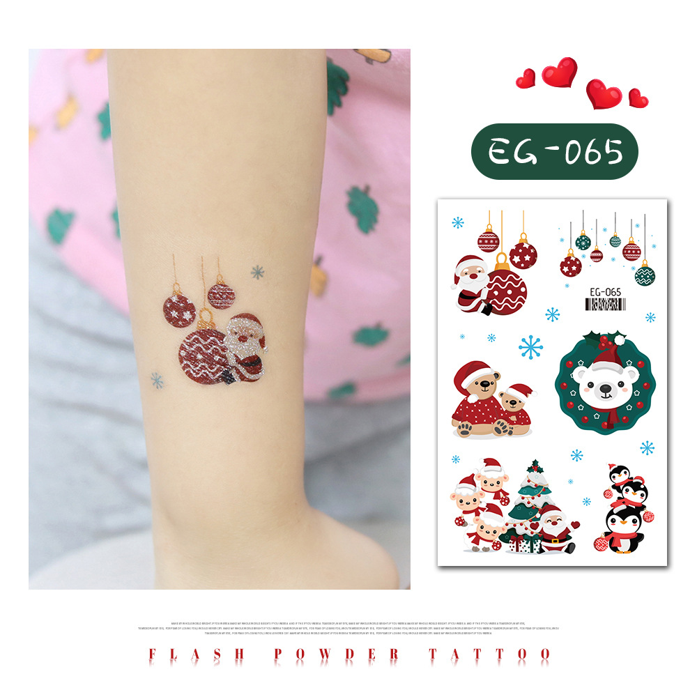 Tattoo Christmas สติ๊กทู แทททูคริสต์มาส แบบกลิตเตอร์