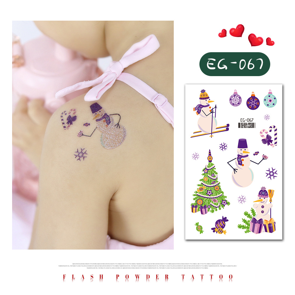 Tattoo Christmas สติ๊กทู แทททูคริสต์มาส แบบกลิตเตอร์