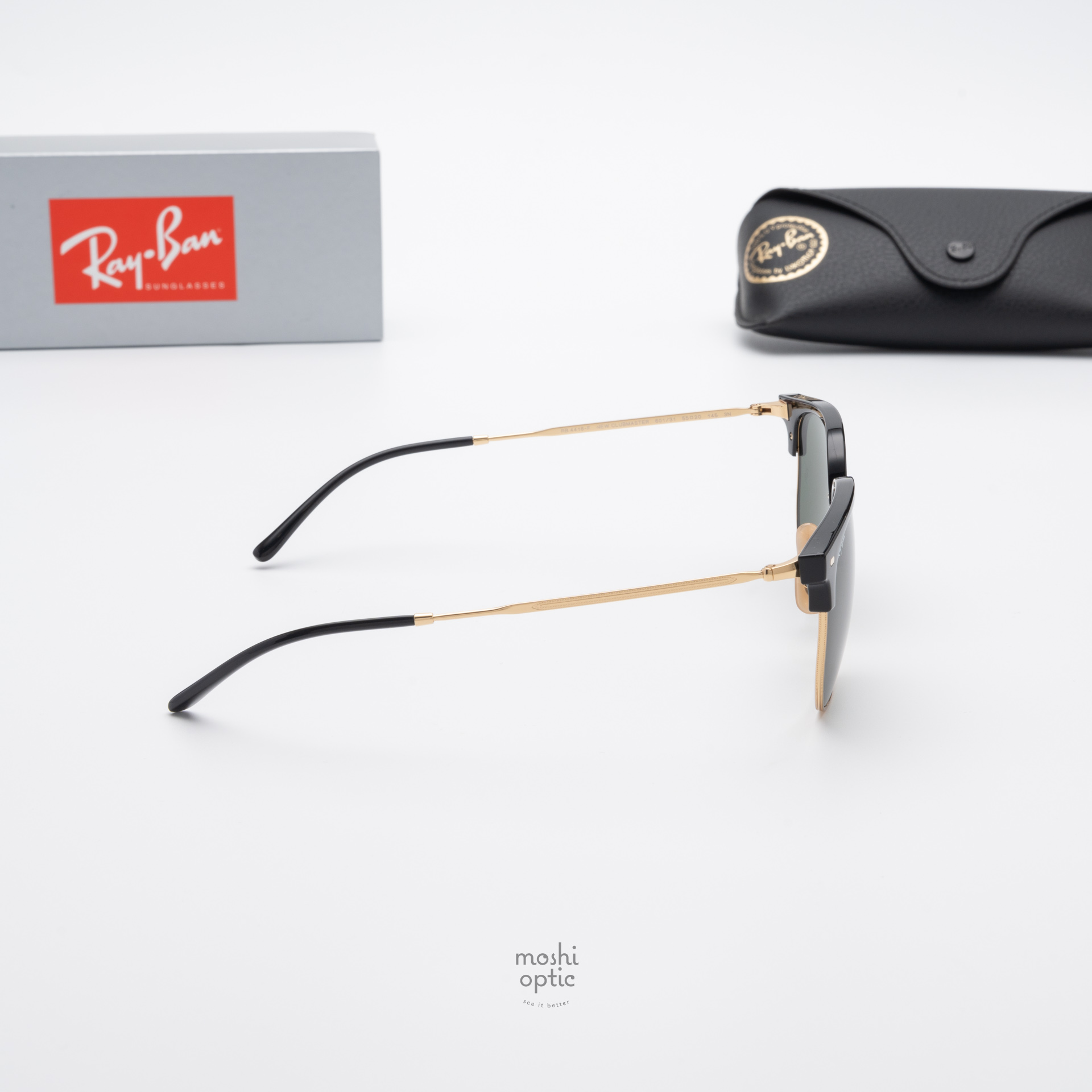 Ray-Ban New Clubmaster RB4416F 601/31 Black on Green