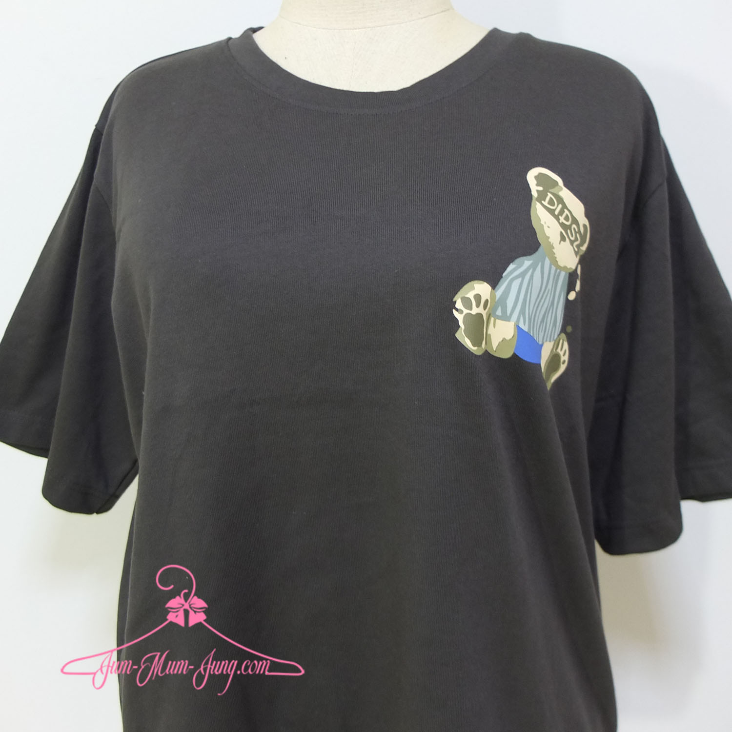 *อก50-52นิ้ว*เสื้อคนอ้วนผ้าcottonสีเทาสกรีนลายหมีหน้า/หลัง สวยเก๋น่ารักมากๆค่ะ