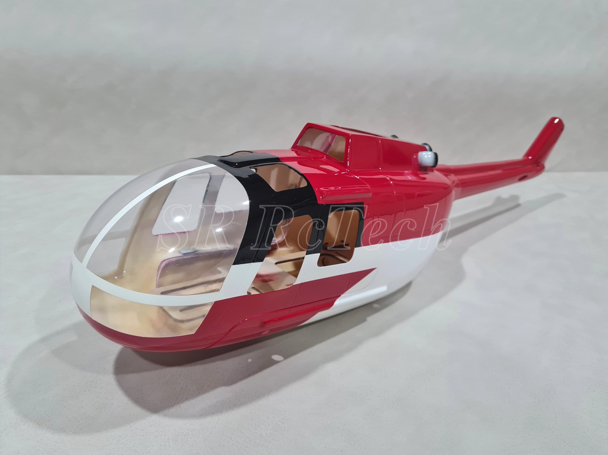 450- BO105 Red Canadian with Belt Tail gear box