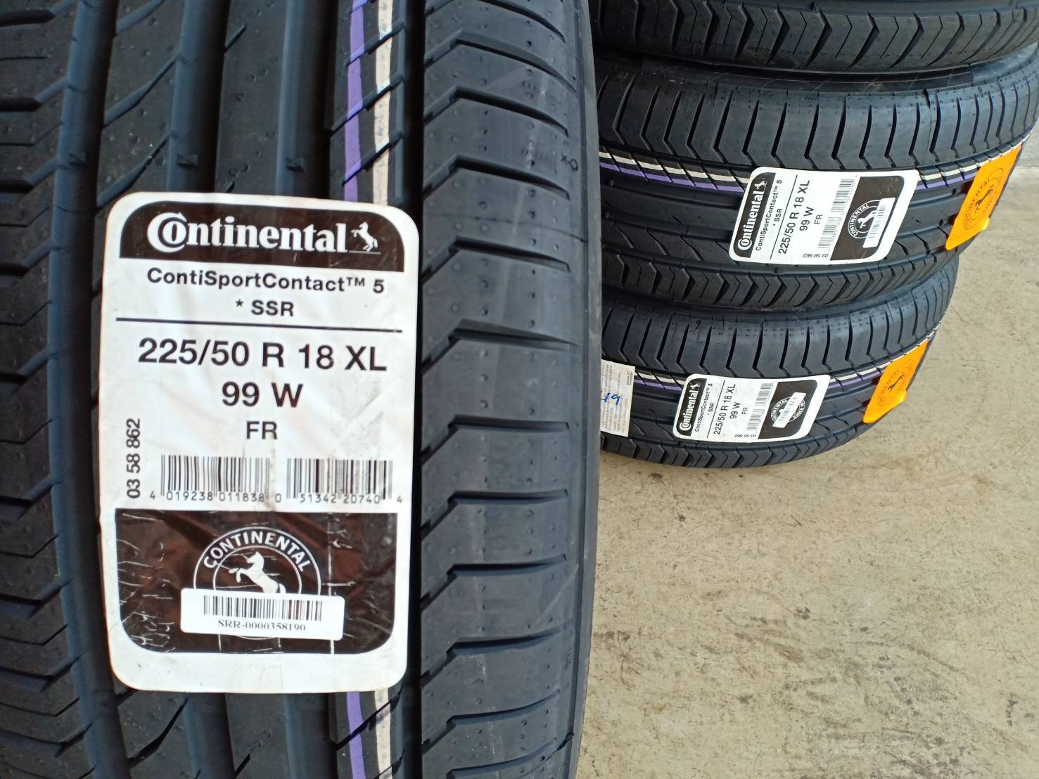 CONTINENTAL CSC5 SSR 225/50-18 ปี19 ราคาพิเศษ