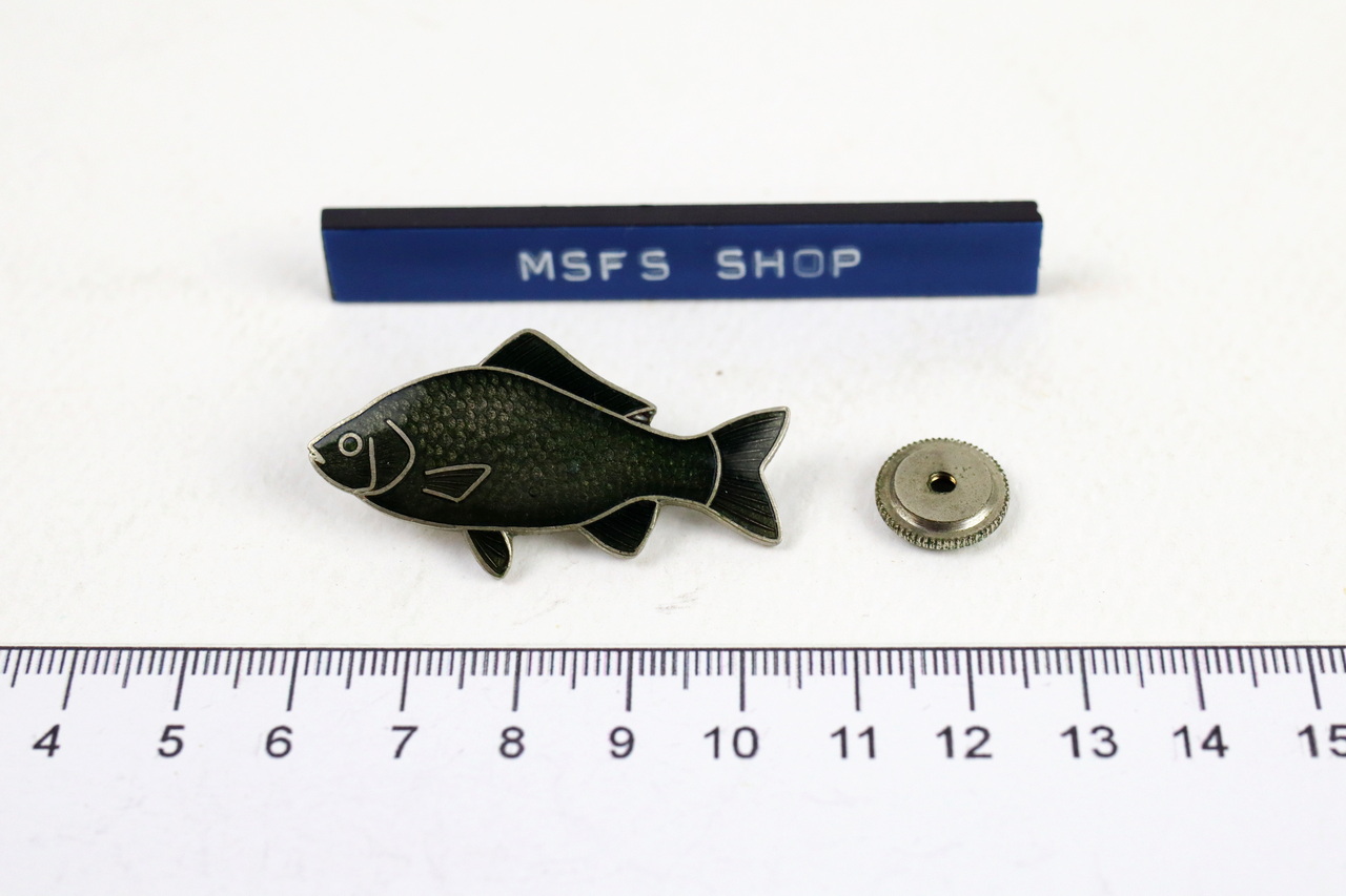 [มือสอง] เข็มกลัด Vintage Enamel Pin ลาย ปลาสีดำเคลือบเงา - โกดังญี่ปุ่น