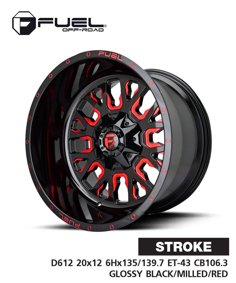 ล้อแท้ FUEL STROKE D612 ขอบ20 ออฟลึกสุดตาราง