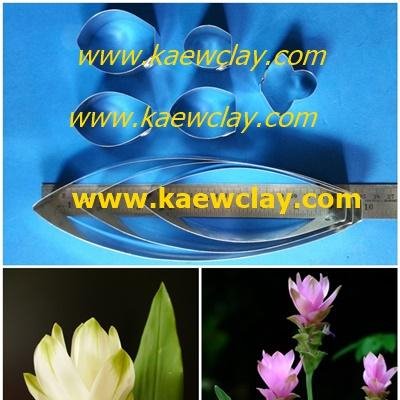 พิมพ์อลูมิเนียมตัดดอกกระเจียว(ดอกปทุมมา)+ใบ(Aluminum mold cutter Curcuma alismatifolia (Siam tulip) + leaves )