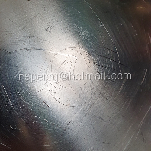 ถาดสแตนเลส (18-8) ทรงสี่เหลี่ยมผืนผ้า ของสายการบิน JAL โลโก้นกกระเรียน