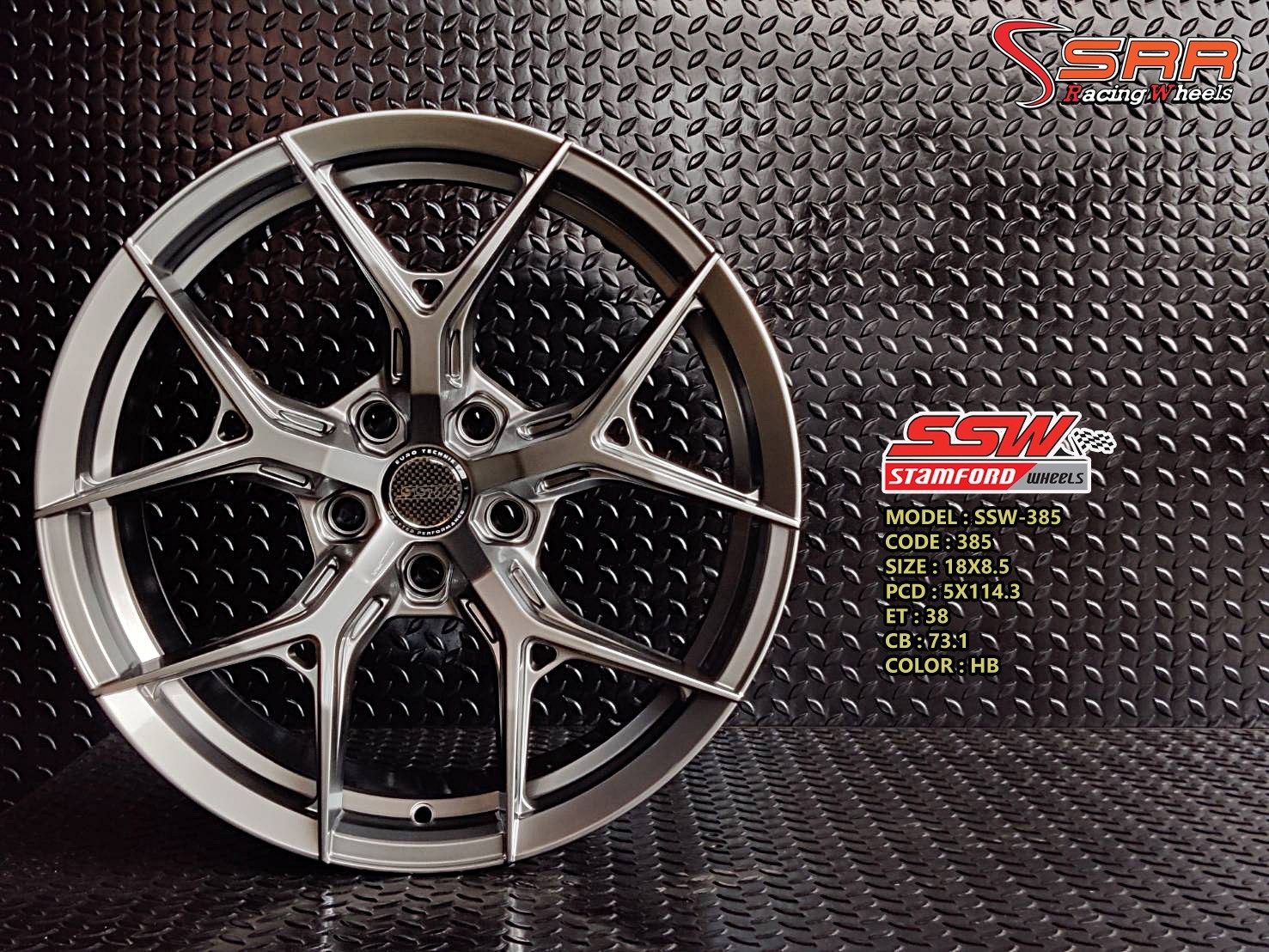 SSW385 18X8.5 5X114.3 38 HB (ไฮเปอร์แบล็ก)