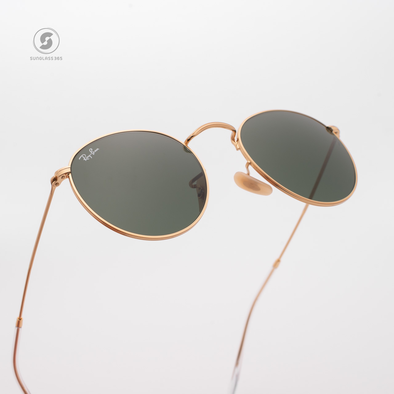 Ray-Ban RB3447 001 Round metal Gold frame G-15 lenses