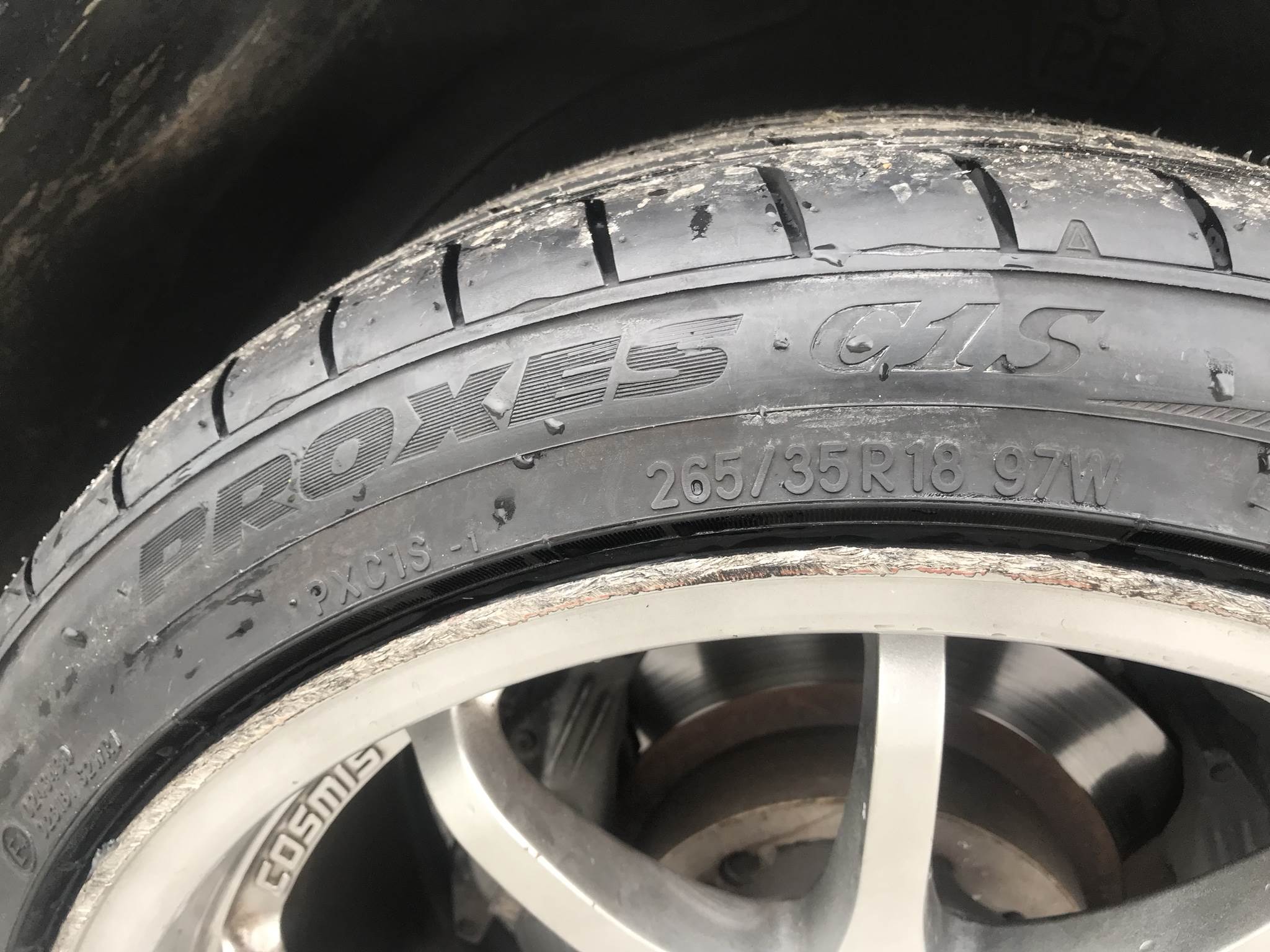 ยางใหม่ค้างปี TOYO C1S JAPAN 265/35-18 เส้น 3900 ปกติ 9000