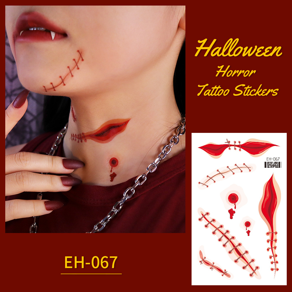 Tattoo Halloween แทททูรอยแผล ลายฮาโลวีน สำหรับตกแต่งผิวหนังและร่างกาย TT-9