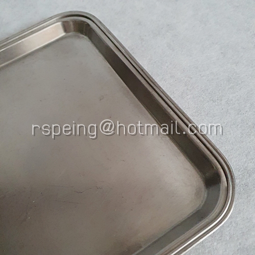 ถาดสแตนเลส (18-8) ทรงสี่เหลี่ยมผืนผ้า ของสายการบิน JAL โลโก้นกกระเรียน